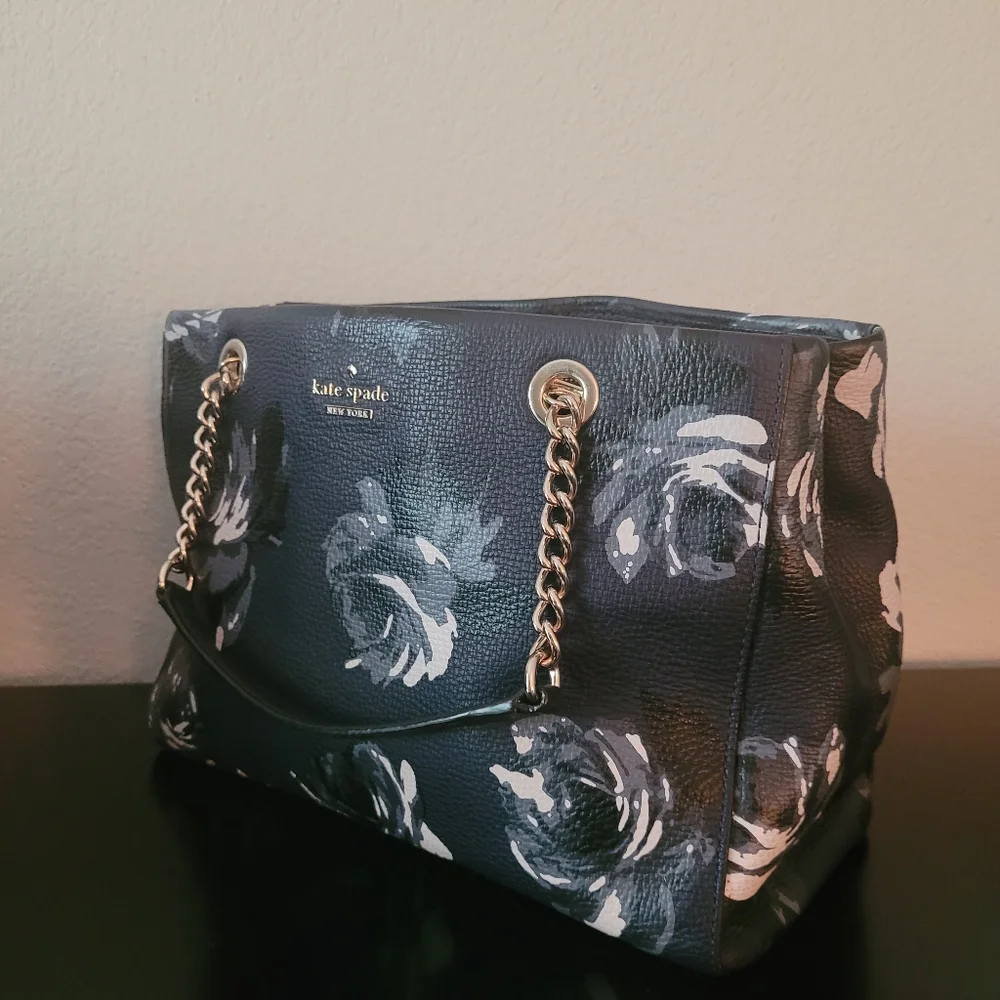 Kate Spade Briar Lane Night Rose Meena Satchel - Picture 4 of 13